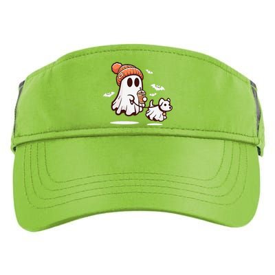 Ghost With Walking Dog Halloween Gift Adult Drive Performance Visor