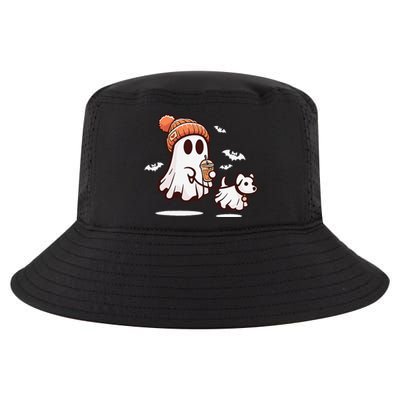 Ghost With Walking Dog Halloween Gift Cool Comfort Performance Bucket Hat