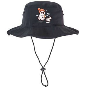 Ghost With Walking Dog Halloween Gift Legacy Cool Fit Booney Bucket Hat