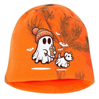 Ghost With Walking Dog Halloween Gift Kati - Camo Knit Beanie