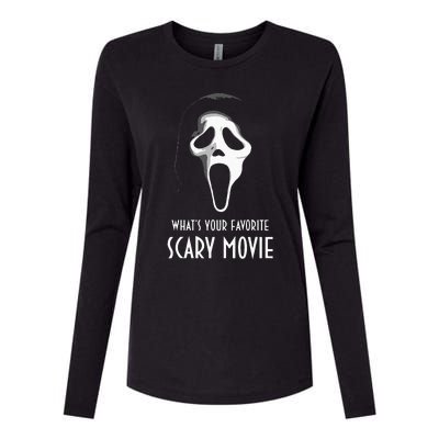 Ghostface Whats Your Favorite Scary Movie Halloween Womens Cotton Relaxed Long Sleeve T-Shirt