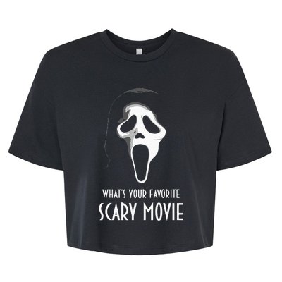 Ghostface Whats Your Favorite Scary Movie Halloween Bella+Canvas Jersey Crop Tee