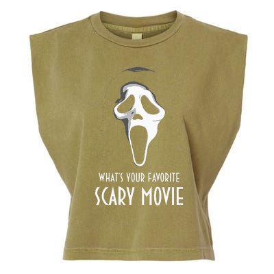 Ghostface Whats Your Favorite Scary Movie Halloween Garment-Dyed Women's Muscle Tee