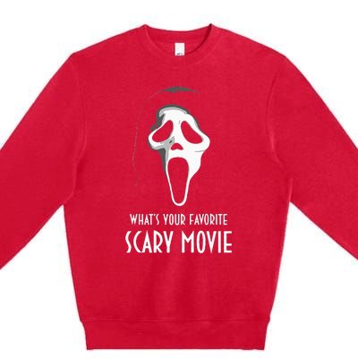 ghostface whats your favorite scary movie halloween Premium Crewneck Sweatshirt