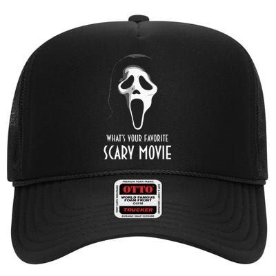 Ghostface Whats Your Favorite Scary Movie Halloween High Crown Mesh Back Trucker Hat