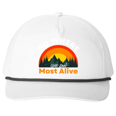 Go Where You Feel Most Alive Sunset Nature Snapback Five-Panel Rope Hat