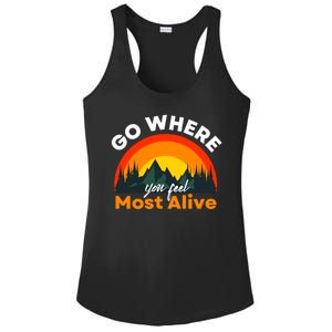 Go Where You Feel Most Alive Sunset Nature Ladies PosiCharge Competitor Racerback Tank