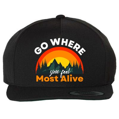 Go Where You Feel Most Alive Sunset Nature Wool Snapback Cap