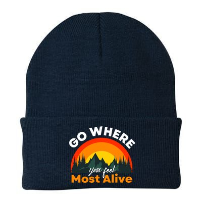 Go Where You Feel Most Alive Sunset Nature Beanie