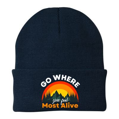 Go Where You Feel Most Alive Sunset Nature Knit Cap Winter Beanie