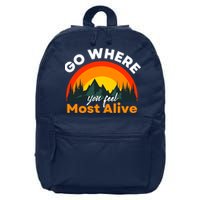 Go Where You Feel Most Alive Sunset Nature 16 in Basic Backpack