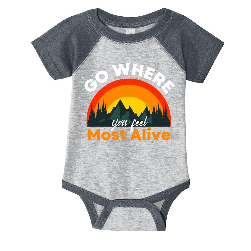 Go Where You Feel Most Alive Sunset Nature Infant Baby Jersey Bodysuit