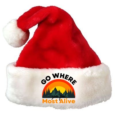 Go Where You Feel Most Alive Sunset Nature Premium Christmas Santa Hat