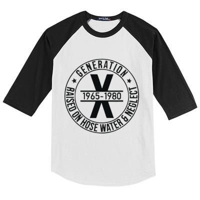 Generation X 1965 1980 Raised On Hose Water And Neglect Kids Colorblock Raglan Jersey