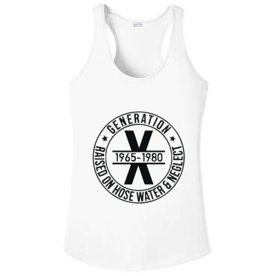 Generation X 1965 1980 Raised On Hose Water And Neglect Ladies PosiCharge Competitor Racerback Tank