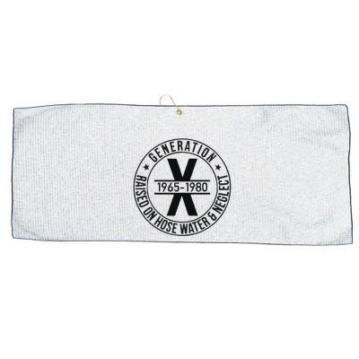 Generation X 1965 1980 Raised On Hose Water And Neglect Large Microfiber Waffle Golf Towel