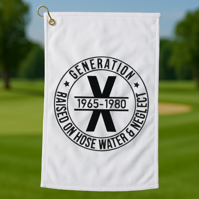 Generation X 1965 1980 Raised On Hose Water And Neglect Golf Towel