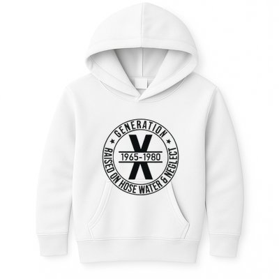 Generation X 1965 1980 Raised On Hose Water And Neglect Kids Hoodie