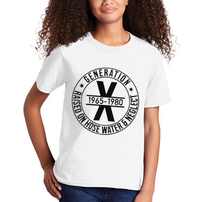 Generation X 1965 1980 Raised On Hose Water And Neglect Kids T-Shirt