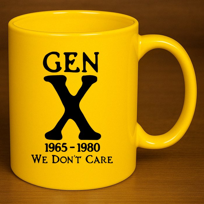 Gen X 1965 1980 We DonT Care 11oz C Handle Ceramic Mug
