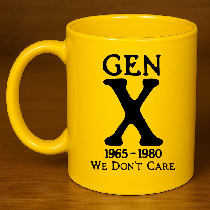 Gen X 1965 1980 We DonT Care 11oz C Handle Ceramic Mug