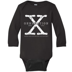 Generation X 1965 1980 Raised On Hose Water And Neglect Baby Long Sleeve Bodysuit