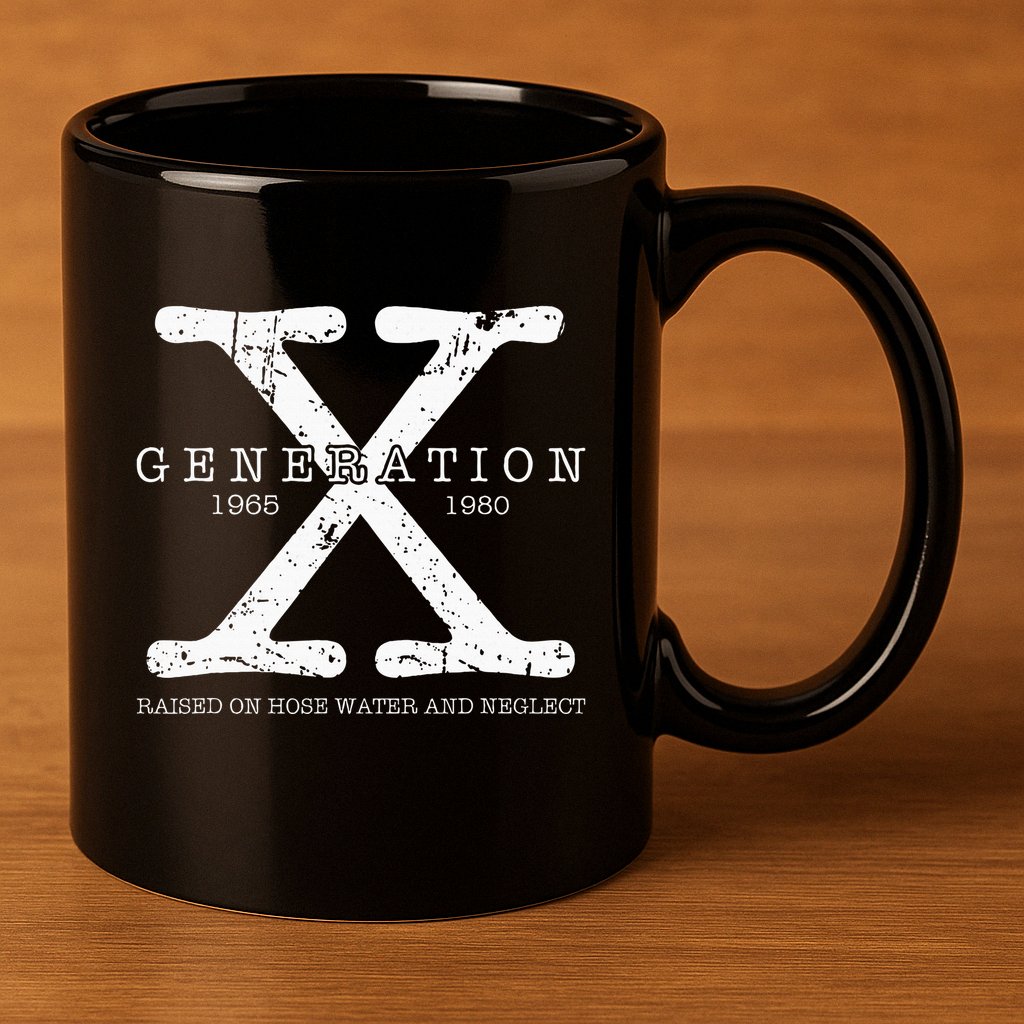 Generation X 1965 1980 Raised On Hose Water And Neglect 11oz C Handle Ceramic Mug