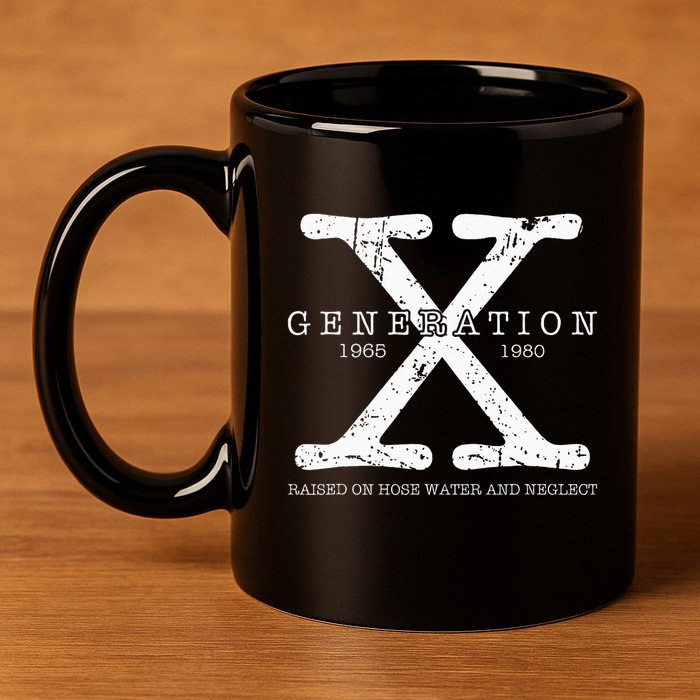Generation X 1965 1980 Raised On Hose Water And Neglect 11oz C Handle Ceramic Mug