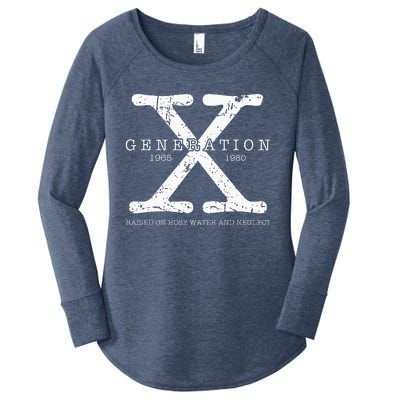 Generation X 1965 1980 Raised On Hose Water And Neglect Women's Perfect Tri Tunic Long Sleeve Shirt