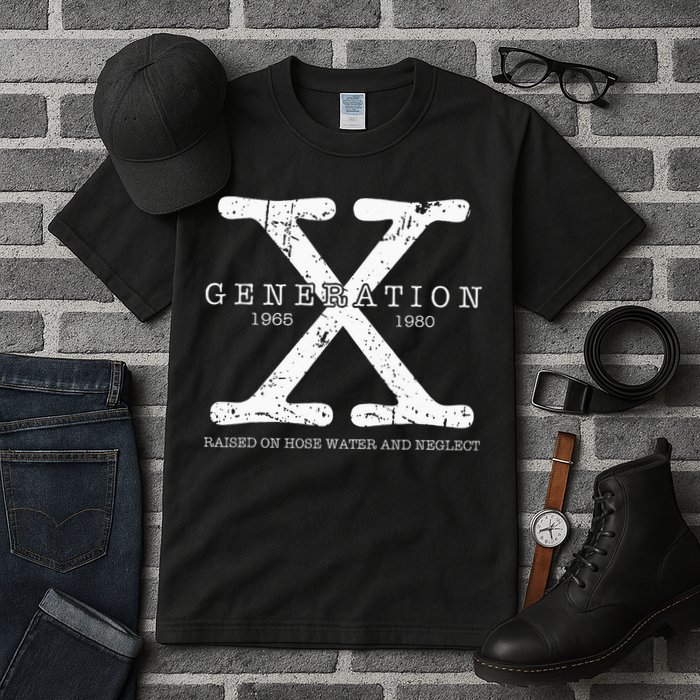Generation X 1965 1980 Raised On Hose Water And Neglect Tall T-Shirt