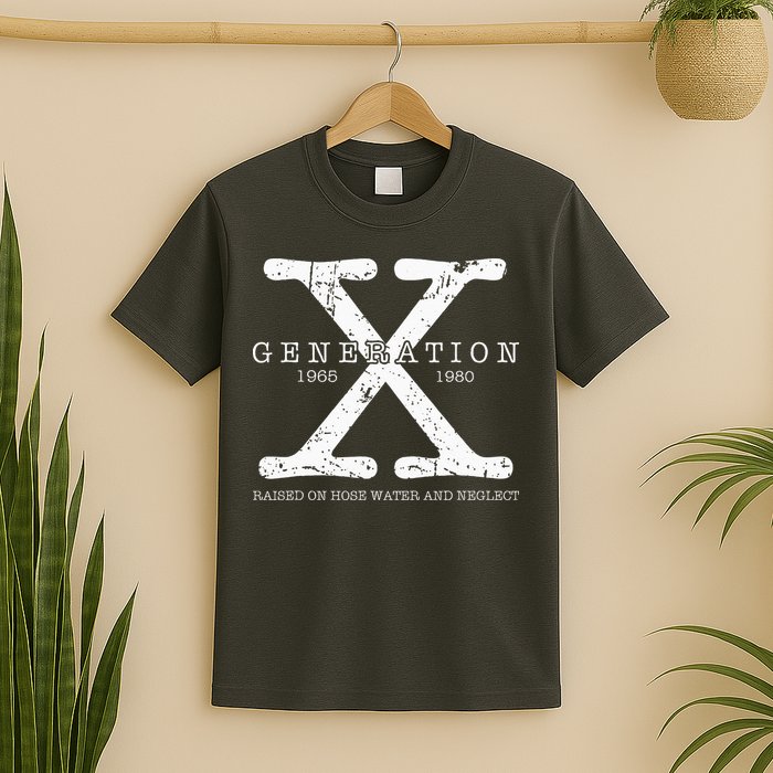 Generation X 1965 1980 Raised On Hose Water And Neglect T-Shirt