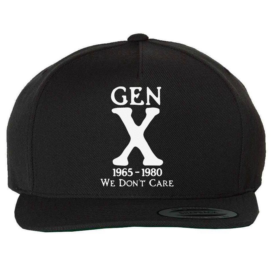 Gen X 1965 1980 We Dont Care Gift Wool Snapback Cap