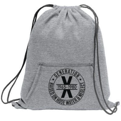 Generation X 1965 1980 Raised On Hose Water And Neglect Sweatshirt Cinch Pack Bag