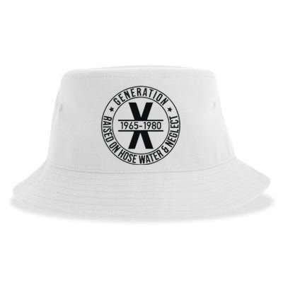 Generation X 1965 1980 Raised On Hose Water And Neglect Sustainable Bucket Hat