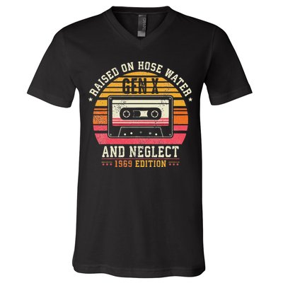 Gen X 1969 Edition Raised On Hose Water And Neglect V-Neck T-Shirt