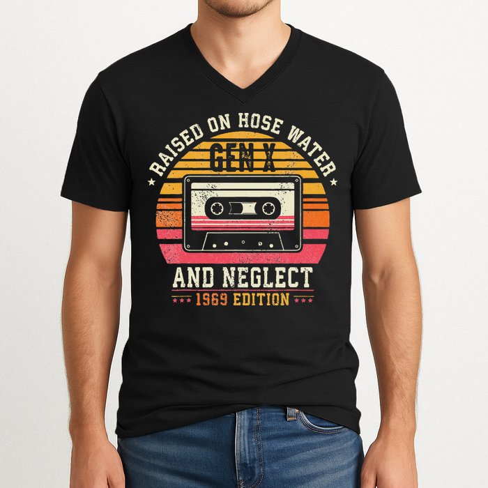 Gen X 1969 Edition Raised On Hose Water And Neglect V-Neck T-Shirt