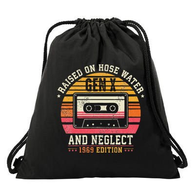 Gen X 1969 Edition Raised On Hose Water And Neglect Drawstring Bag