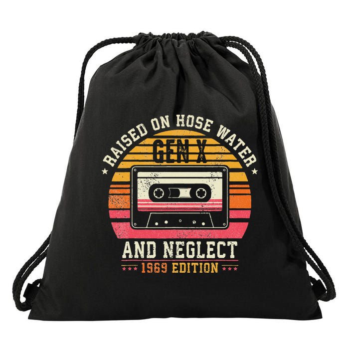 Gen X 1969 Edition Raised On Hose Water And Neglect Drawstring Bag