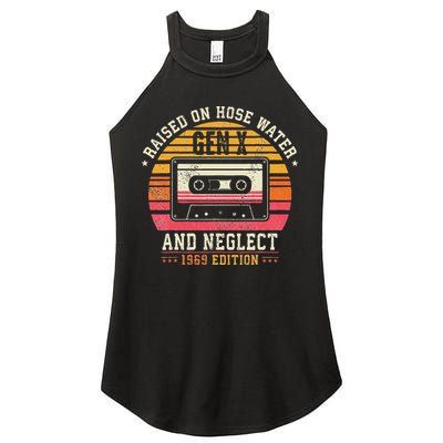 Gen X 1969 Edition Raised On Hose Water And Neglect Women's Perfect Tri Rocker Tank