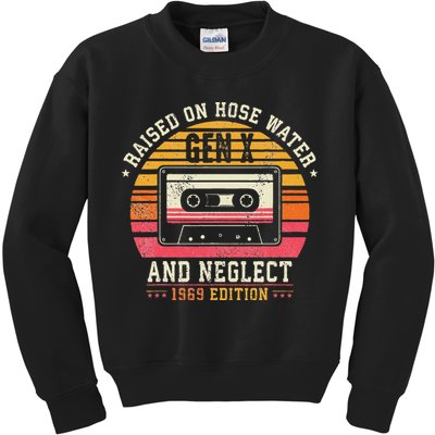 Gen X 1969 Edition Raised On Hose Water And Neglect Kids Sweatshirt