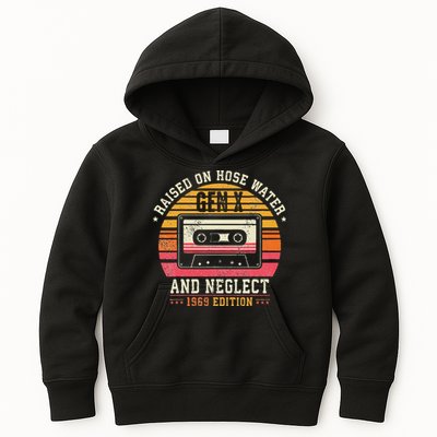 Gen X 1969 Edition Raised On Hose Water And Neglect Kids Hoodie