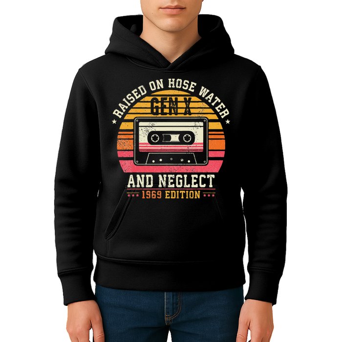Gen X 1969 Edition Raised On Hose Water And Neglect Kids Hoodie