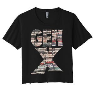 Gen X 80’S Rock Cassettes Women's Crop Top Tee