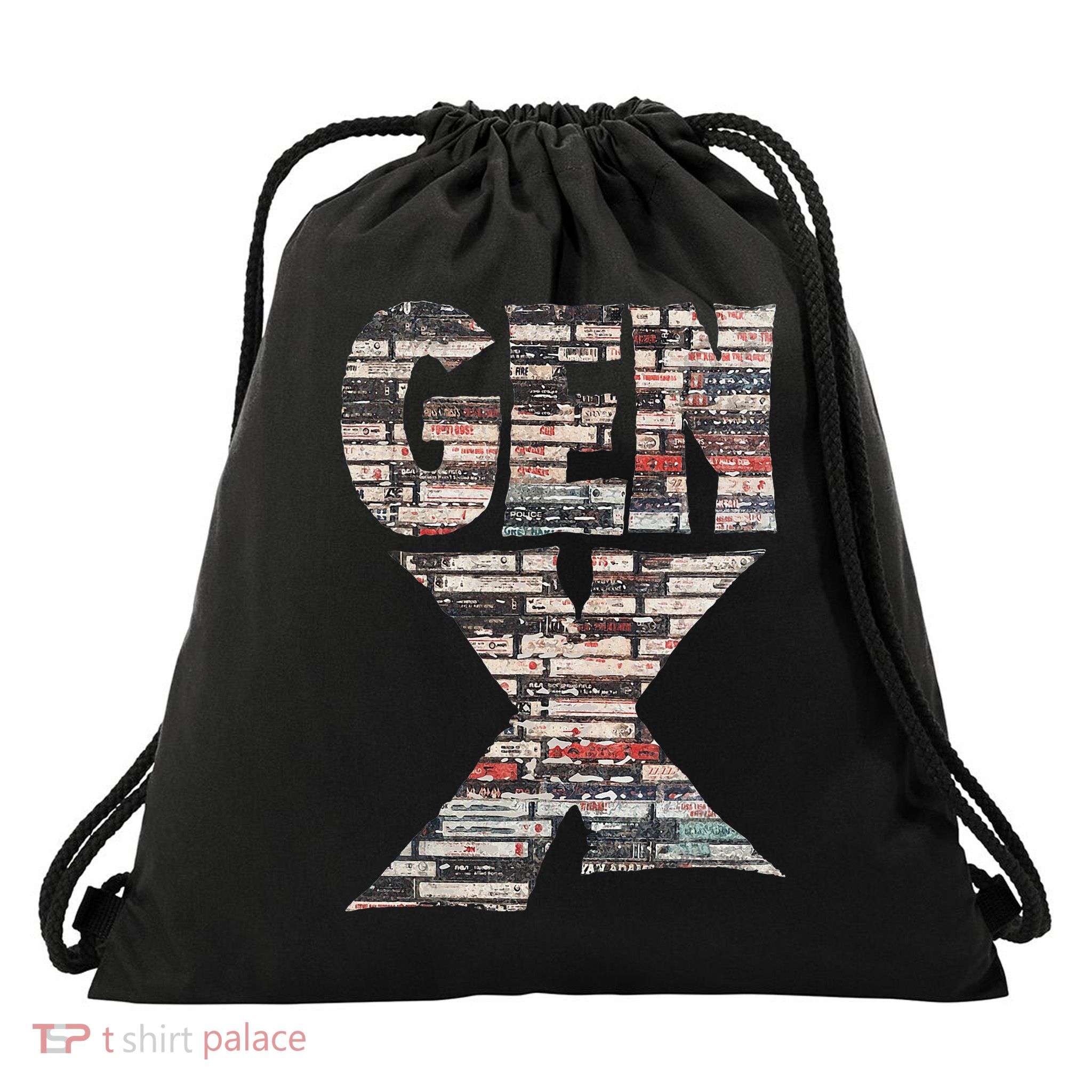 Gen X 80’S Rock Cassettes Drawstring Bag