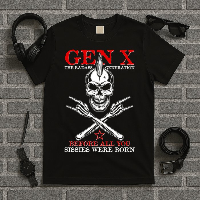 Generation X Before All You Sissie Were Born Rock On Skull T-Shirt