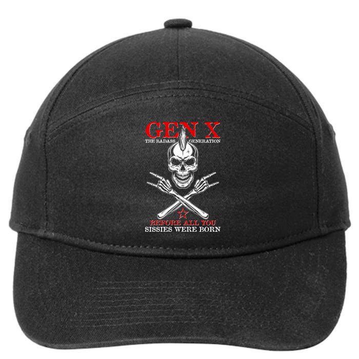Generation X Before All You Sissie Were Born Rock On Skull 7-Panel Snapback Hat