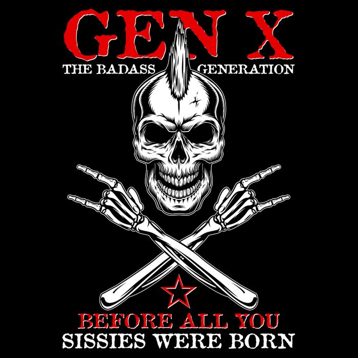 Generation X Before All You Sissie Were Born Rock On Skull Drawstring Bag