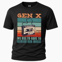 Gen X Cassette Tape Pencil Retro Music Cooling Performance Crew T-Shirt