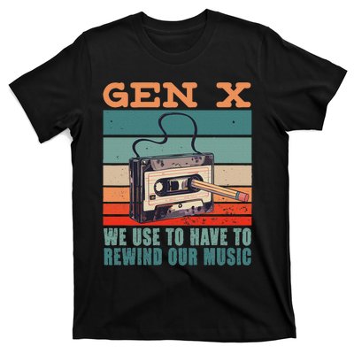 Gen X Cassette Tape Pencil Retro Music T-Shirt