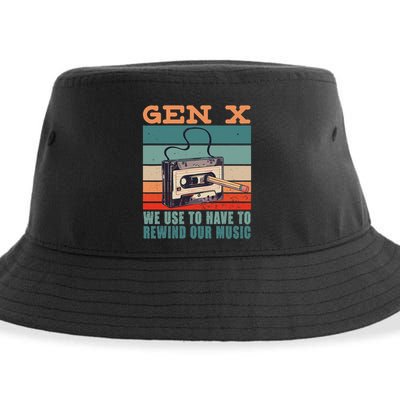 Gen X Cassette Tape Pencil Retro Music Sustainable Bucket Hat